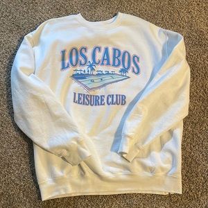 White PAC Sun oversized Crewneck, size Large